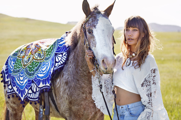 F4553 Surf Gypsy Tassel Poncho Swim Cover Up